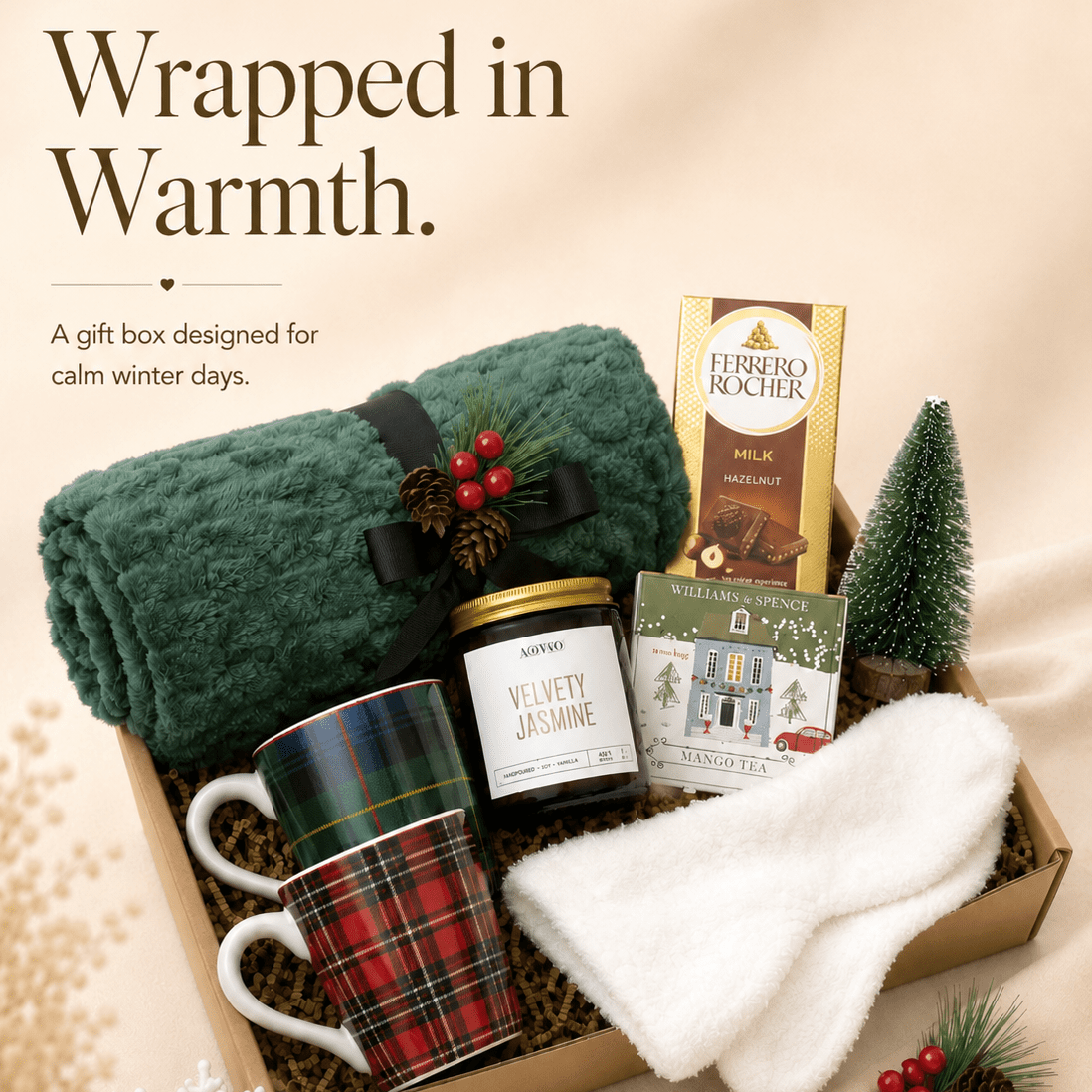Holiday Cozy Gift Box - Christmas Gift Set for Her - Gifterria US - 