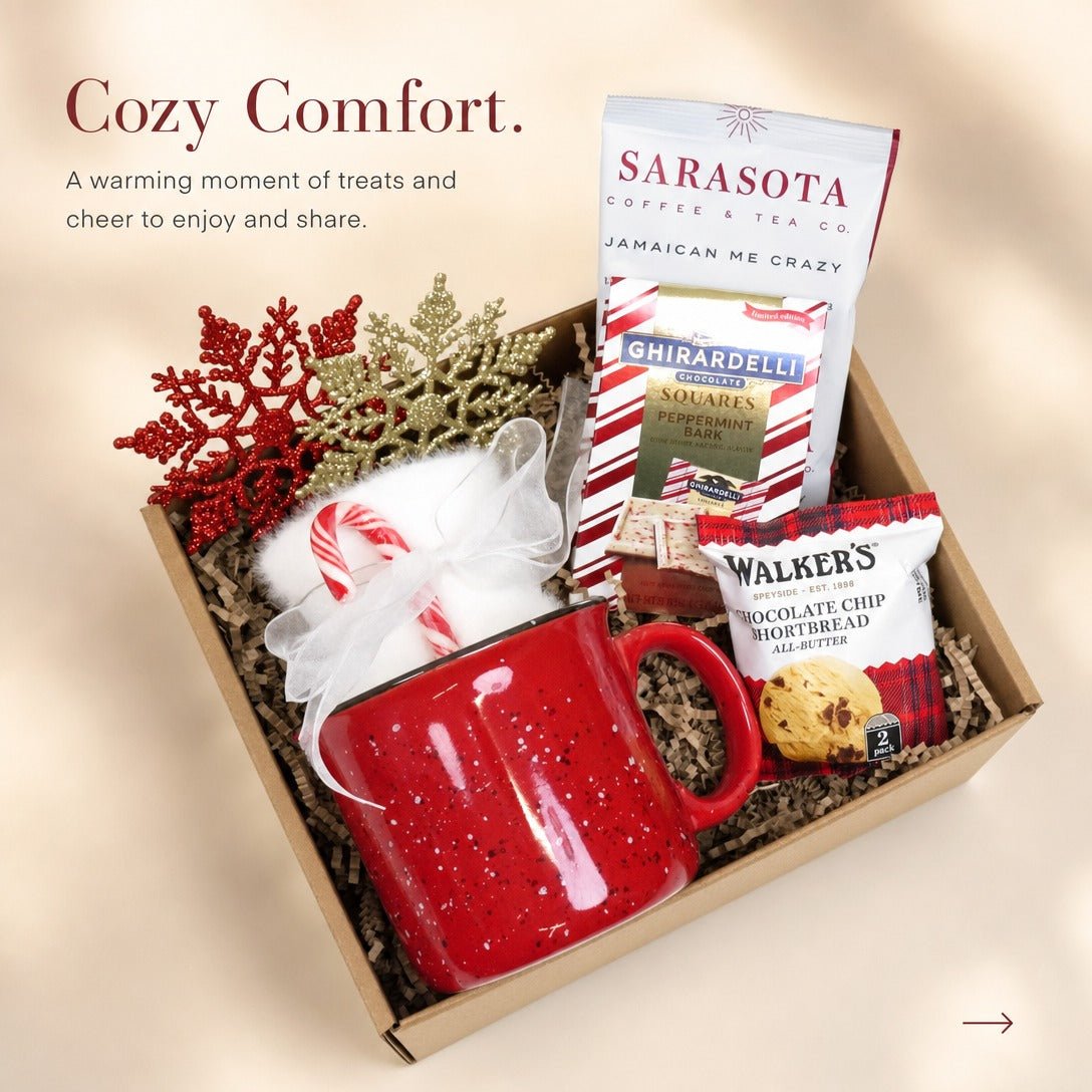 Holiday Indulgence & Cheer Gift Box with Assorted Treats and Decorations - Gifterria US - Gift Box