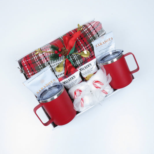 Holiday Warmth & Joy Gift Set with Mugs and Gourmet Treats - Gifterria US - Gift Set