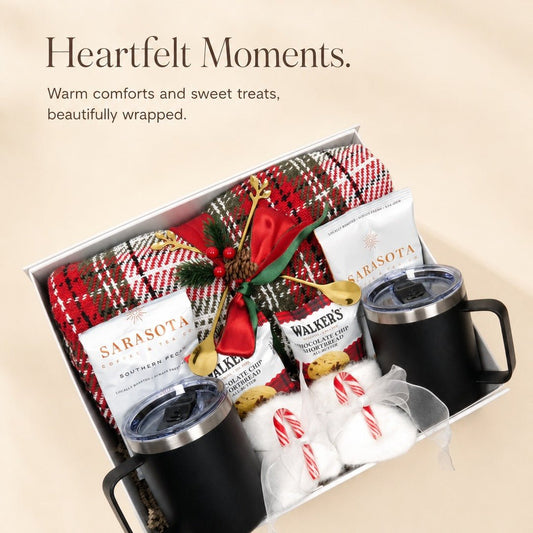 Holiday Warmth & Joy Gift Set with Mugs and Gourmet Treats - Gifterria US - Gift Set