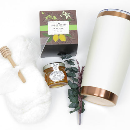 Luxury Cozy Gift Set with Insulated Copper Tumbler, Gourmet Chocolates, and Pampering Essentials - Gifterria US - Gift Set