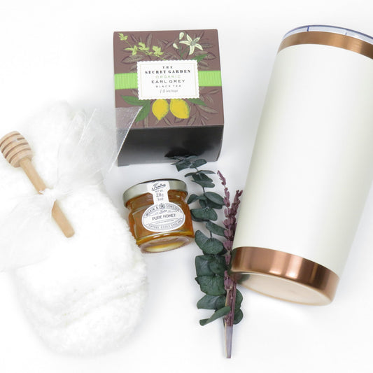 Luxury Cozy Gift Set with Insulated Copper Tumbler, Gourmet Chocolates, and Pampering Essentials - Gifterria US - Gift Set
