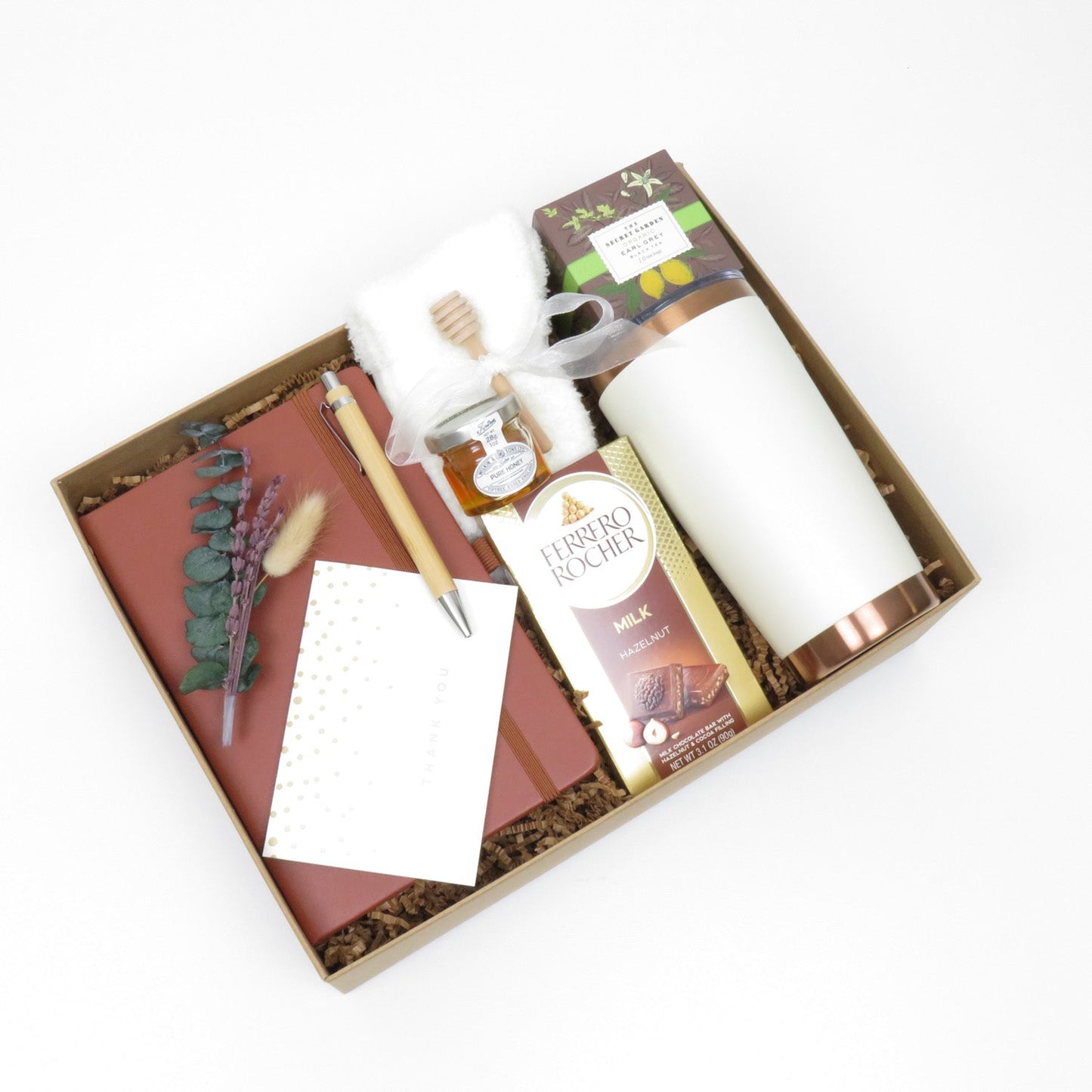 Luxury Cozy Gift Set with Insulated Copper Tumbler, Gourmet Chocolates, and Pampering Essentials - Gifterria US - Gift Set