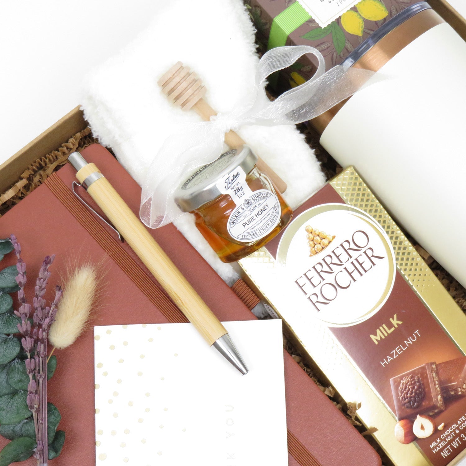 Luxury Cozy Gift Set with Insulated Copper Tumbler, Gourmet Chocolates, and Pampering Essentials - Gifterria US - Gift Set