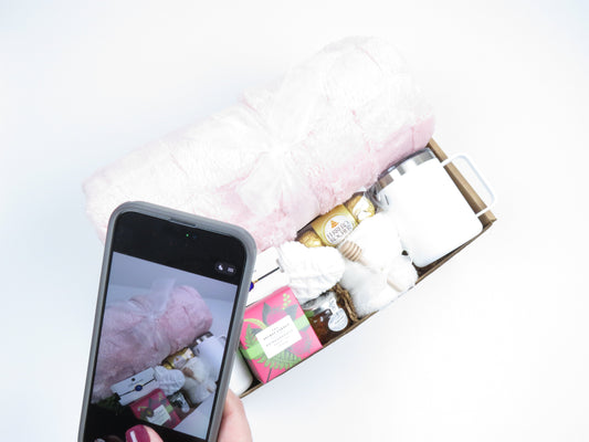 Luxury Relaxation Gift Set with Pink Plush Blanket - Gifterria US - Gift Sets