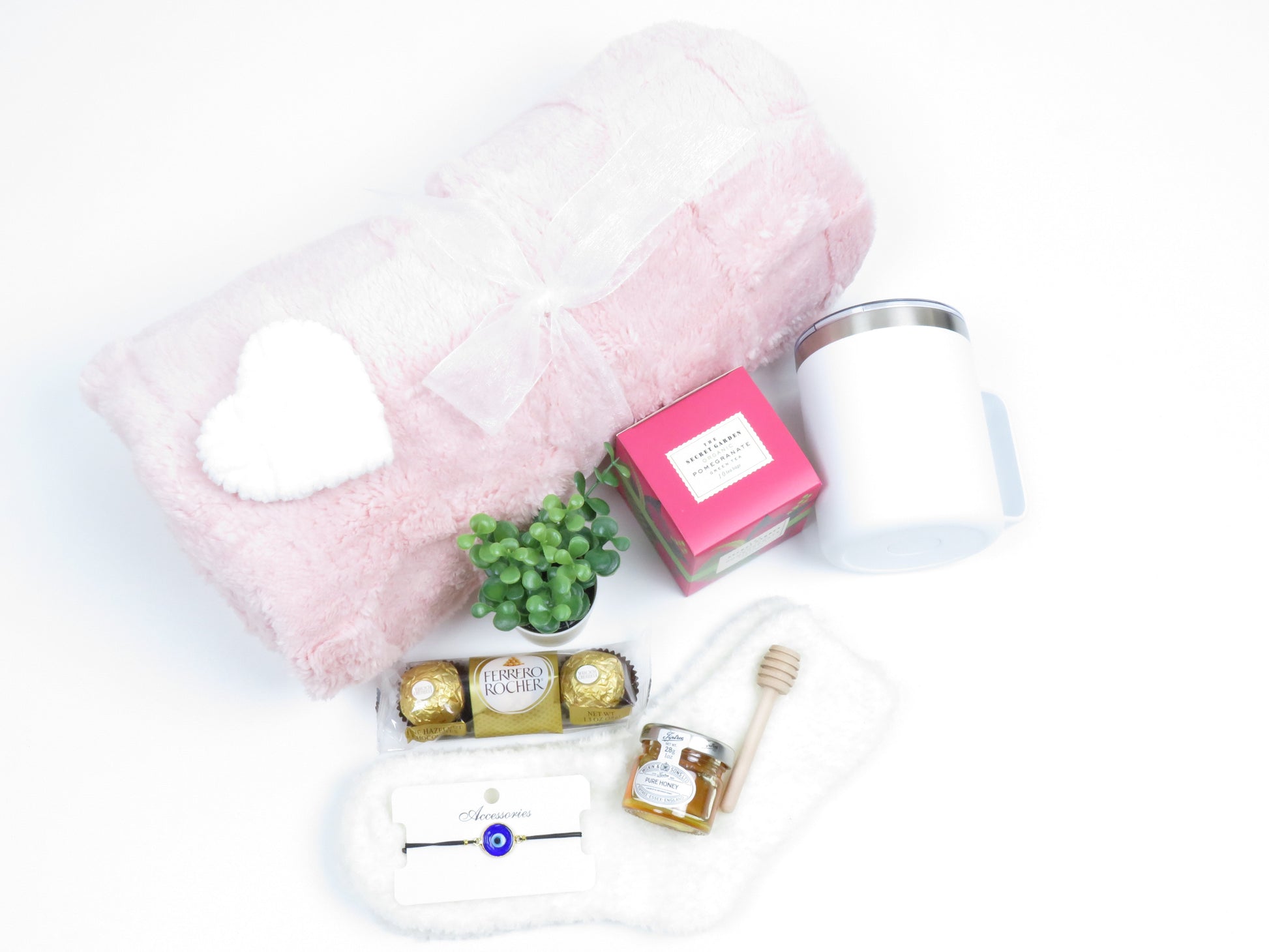 Luxury Relaxation Gift Set with Pink Plush Blanket - Gifterria US - Gift Sets