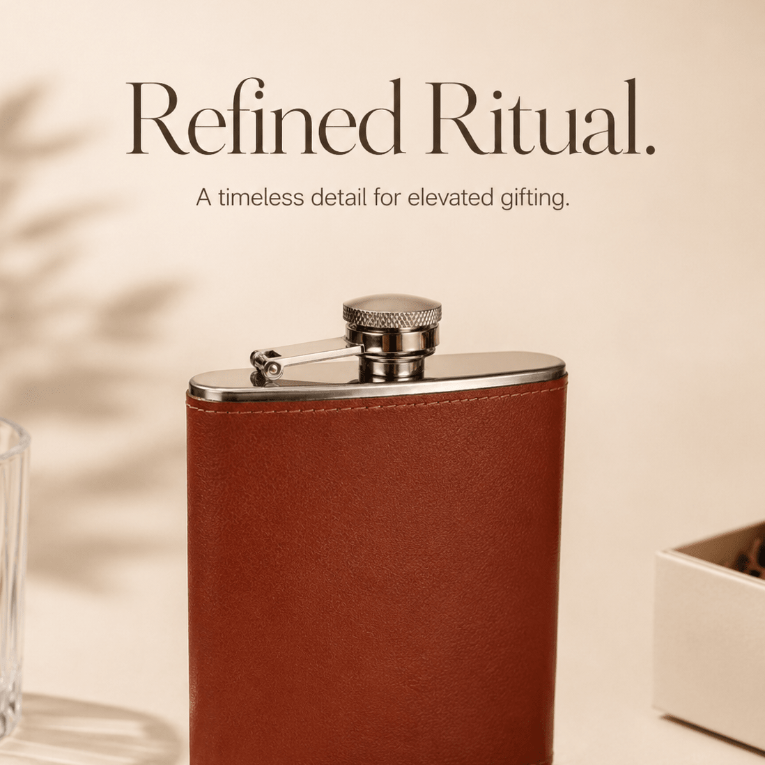 Luxury Whiskey & Cigar Gift Box for Him with Leather Flask - Gifterria US - Gift Box