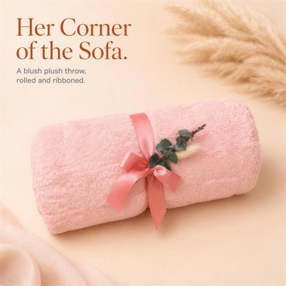 New Mom Gift Box in Pink with a Plush Throw and Coffee - Gifterria US - Gift Box