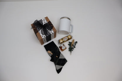Refined Gift Box for Him with Insulated Mug, Honey and Argyle Socks - Gifterria US - Gift Box
