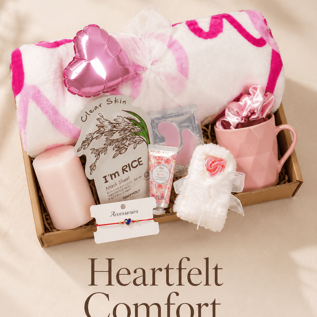 Romantic Gift Set with Cozy Blanket and Sweet Treats - Gifterria US - Gift Sets