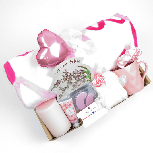 Romantic Gift Set with Cozy Blanket and Sweet Treats - Gifterria US - Gift Sets