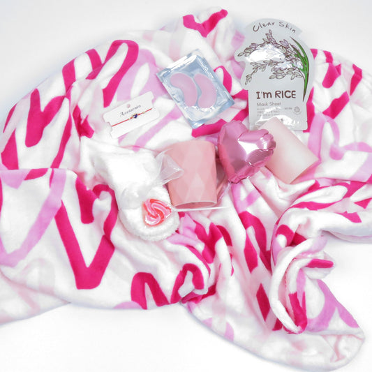 Romantic Gift Set with Cozy Blanket and Sweet Treats - Gifterria US - Gift Sets