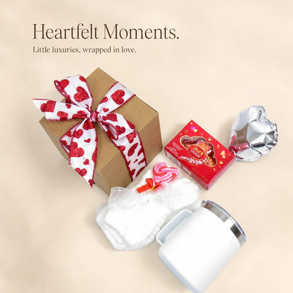 Romantic Gift Set with Tumbler, Plush Socks, Chocolates, and More - Gifterria US - Gift Sets