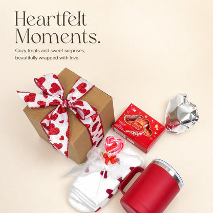Romantic Gift Set with Tumbler, Plush Socks, Chocolates, and More - Gifterria US - Gift Sets
