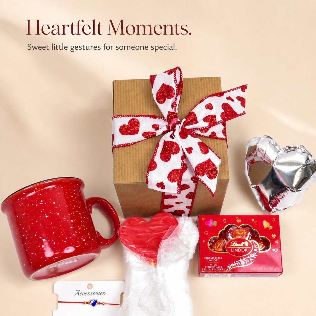 Romantic Heartfelt Gift Set with Mug & Treats - Gifterria US - Gift Set