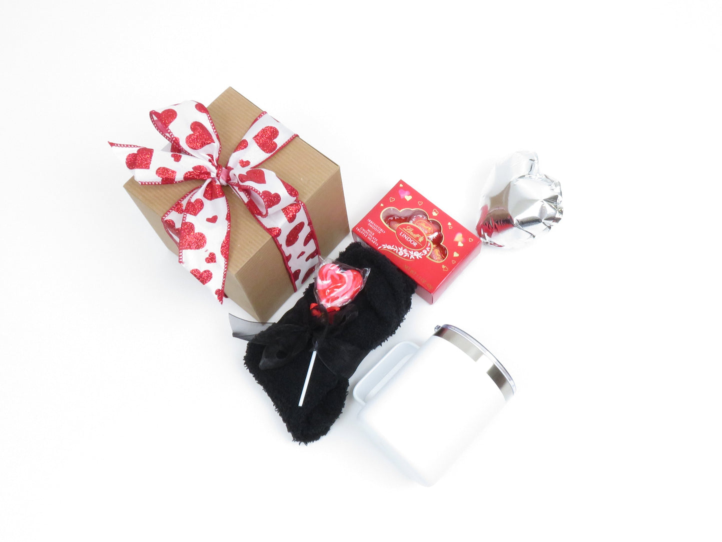 Valentine's Day Gift Set with Tumbler, Plush Socks, Chocolates, and More - Gifterria US - Gift Sets